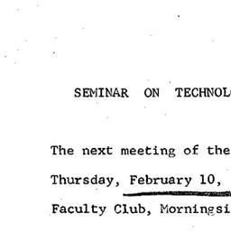 Announcements, 1966-02-10. ...