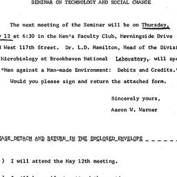 Announcements, 1966-05-12. ...