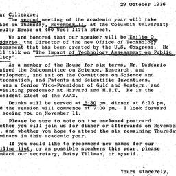 Announcements, 1976-10-29. ...