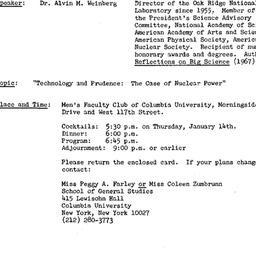 Announcements, 1970-12-30. ...