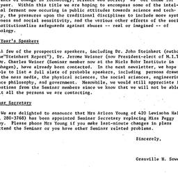 Announcements, 1971-03-22. ...