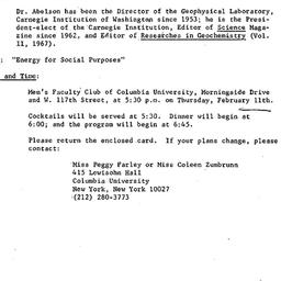 Announcements, 1971-01-27. ...