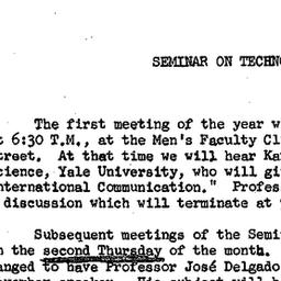 Announcements, 1966-10-13. ...