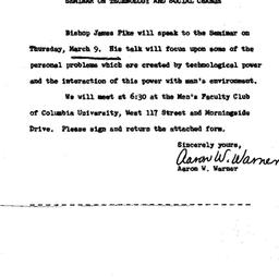 Announcements, 1967-03-09. ...