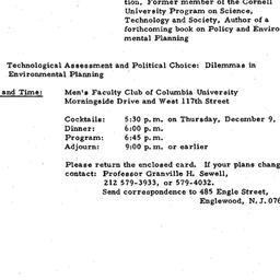 Announcements, 1971-12-09. ...