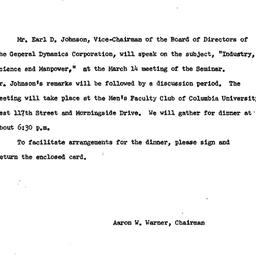 Announcements, 1963-03-14. ...