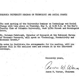 Announcements, 1963-05-09. ...