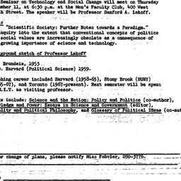 Announcements, 1969-12-11. ...
