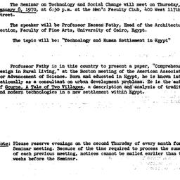 Announcements, 1970-01-08. ...