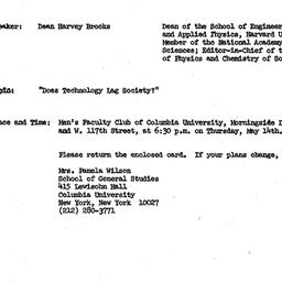 Announcements, 1970-05-01. ...