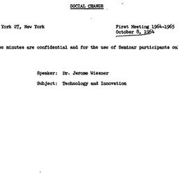 Minutes, 1964-10-08. Techno...