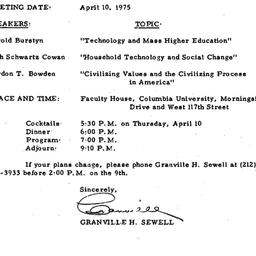 Announcements, 1975-04-10. ...