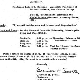 Announcements, 1973-02-08. ...