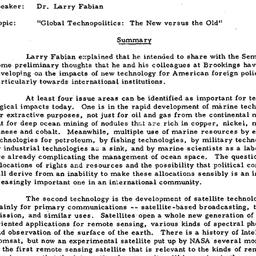 Minutes, 1972-10-12. Techno...