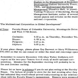Announcements, 1972-11-09. ...