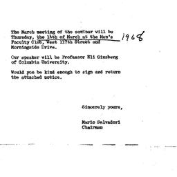 Announcements, 1968-03-14. ...