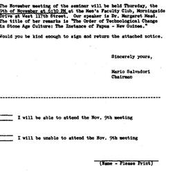 Announcements, 1967-11-09. ...