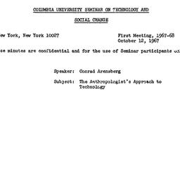 Minutes, 1967-10-12. Techno...