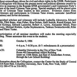 Announcements, 1986-10-09. ...
