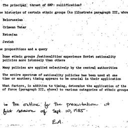 Speaker's notes, 1985-0...