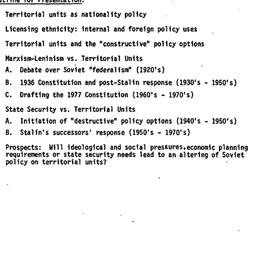 Speaker's notes, 1985-1...