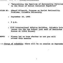 Announcements, 1986-07-25. ...