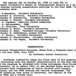 Minutes, 1985-11-15. Soviet...