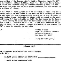 Announcements, 1979-03-05. ...