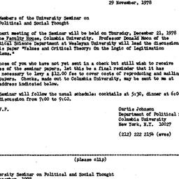 Announcements, 1978-11-29. ...