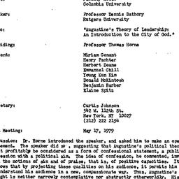 Minutes, 1979-04-19. Studie...
