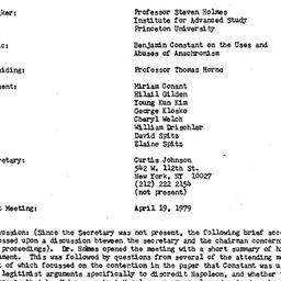 Minutes, 1979-03-22. Studie...
