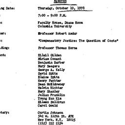 Minutes, 1978-10-19. Studie...