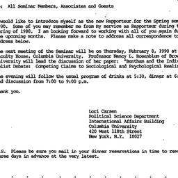 Announcements, 1990-01-25. ...