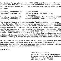 Announcements, 1991-08-20. ...