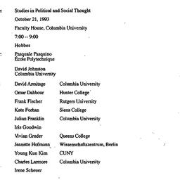 Minutes, 1993-10-21. Studie...