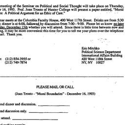 Announcements, 1993-12-03. ...