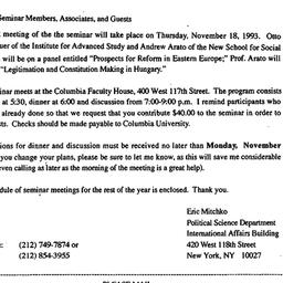 Announcements, 1993-10-21. ...