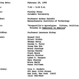 Minutes, 1982-02-18. Studie...