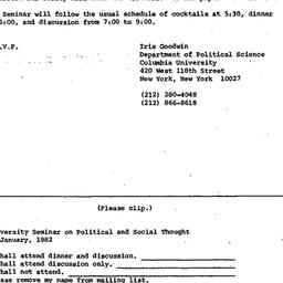 Announcements, 1982-01-05. ...