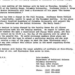 Announcements, 1981-11-01. ...