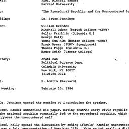 Minutes, 1984-01-26. Studie...
