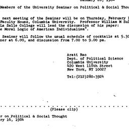 Announcements, 1984-01-26. ...