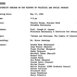 Minutes, 1984-05-17. Studie...