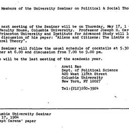 Announcements, 1984-05-01. ...
