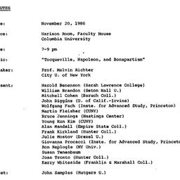 Minutes, 1986-11-20. Studie...