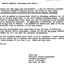 Announcements, 1986-09-11. ...