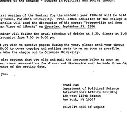 Announcements, 1986-09-25. ...