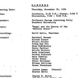 Minutes, 1976-11-18. Studie...