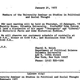 Announcements, 1977-01-21. ...