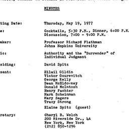 Minutes, 1977-05-19. Studie...
